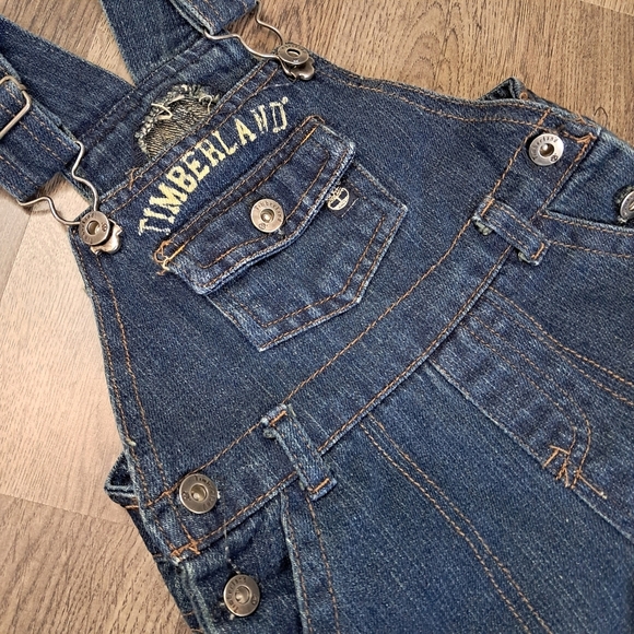 Baby Timberland Denim Bib Overalls Size 6/9 Months - Picture 3 of 7